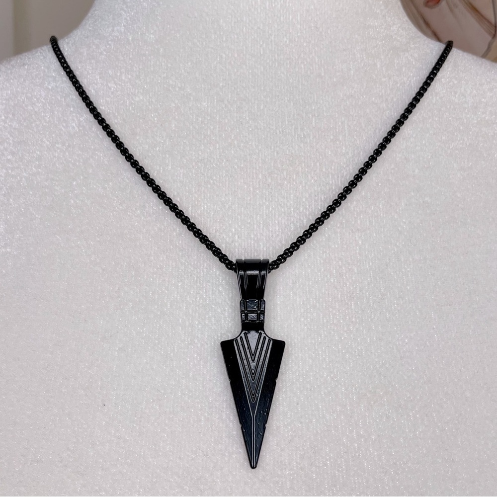 Black Arrow Charm Necklace Unisex